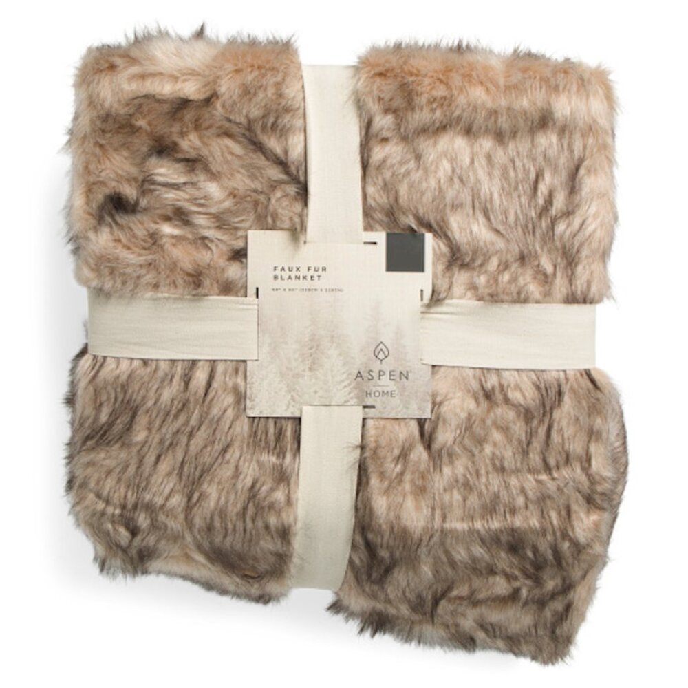 Aspen Home Faux Fur Mink Blanket Size Full/Queen